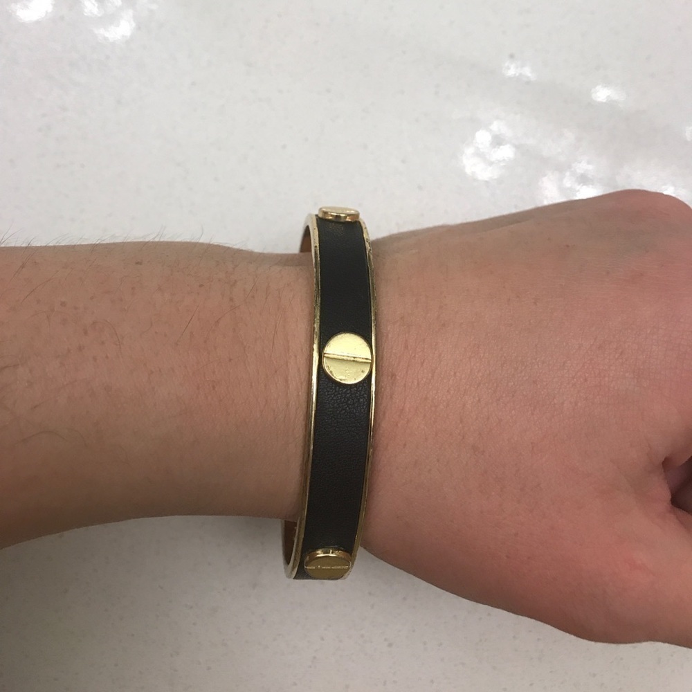 C Wonder leather black/gold bangle